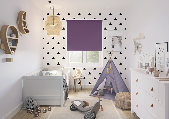 Trinity (FR Blackout), Venetian Purple - Twist&Fit Roller Blind - Image 8